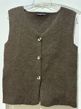 Threadbare Brown Knit Sweater Vest Size US 6 / UK 10